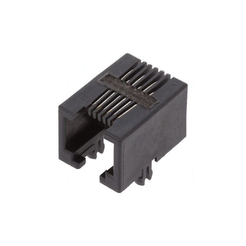 Conector RJ12 soclu PIN 6 Cat 3 neecranaţi aurit pentru PCB - Componente electronice | Electronic-mag.ro | Componente Electronic
