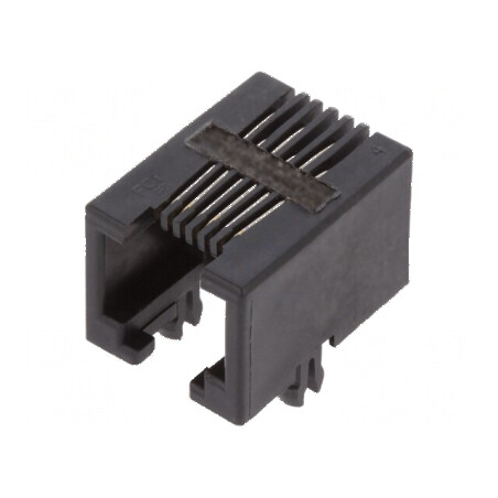 Conector RJ12 soclu PIN 6 Cat 3 neecranaţi aurit pentru PCB - Componente electronice | Electronic-mag.ro | Componente Electronic