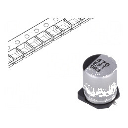 Condensator electrolitic SMD 470uF 25VDC low ESR Ø8x10,2mm | Electronic-mag.ro | Componente Electronice