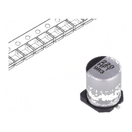 Condensator electrolitic low ESR SMD 220uF 50VDC Ø8x10,2mm pentru aplicații electronice | Electronic-mag.ro | Componente Electro