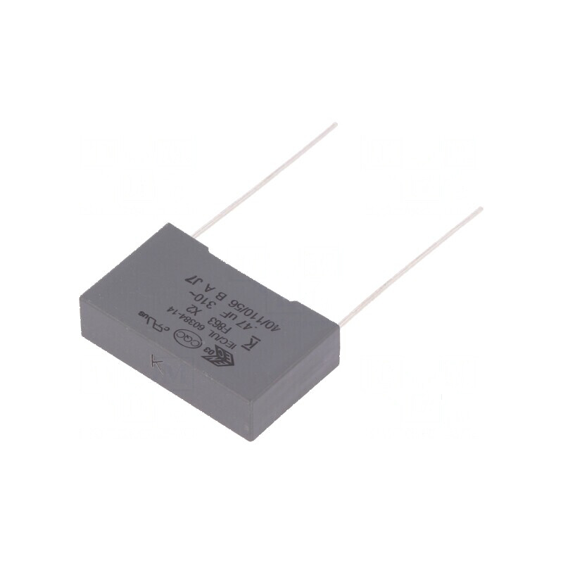 Condensator polipropilenă X2 F863 0,47uF 26,5x16x7mm THT - componentă electronică de calitate | Electronic-mag.ro | Componente E