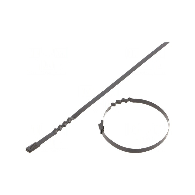 Colier de strângere negru ondulat 200mm L, 4,6mm W, 445N | Electronic-mag.ro | Componente Electronice