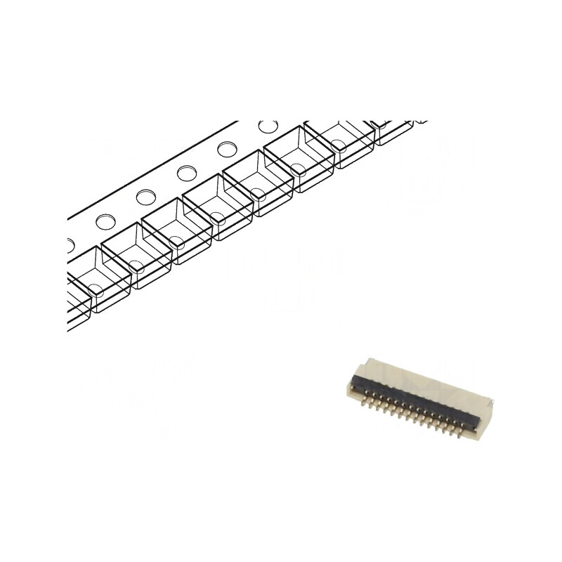 Conector FFC/FPC orizontal 14 pini ZIF SMT 30V 0,4A -25÷85°C | Electronic-mag.ro | Componente Electronice