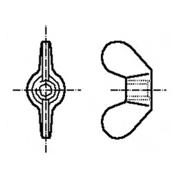 Piuliță fluture M6 din poliamidă BN 1058 conform standardului DIN 315 | Electronic-mag.ro | Componente Electronice
