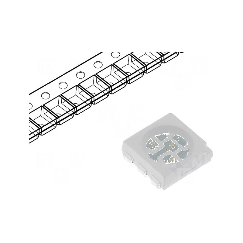 LED SMD 5060 PLCC6 Verde 2180-3000mcd 5x5x1,5mm 120° 60mA - Iluminare Eficientă | Electronic-mag.ro | Componente Electronice