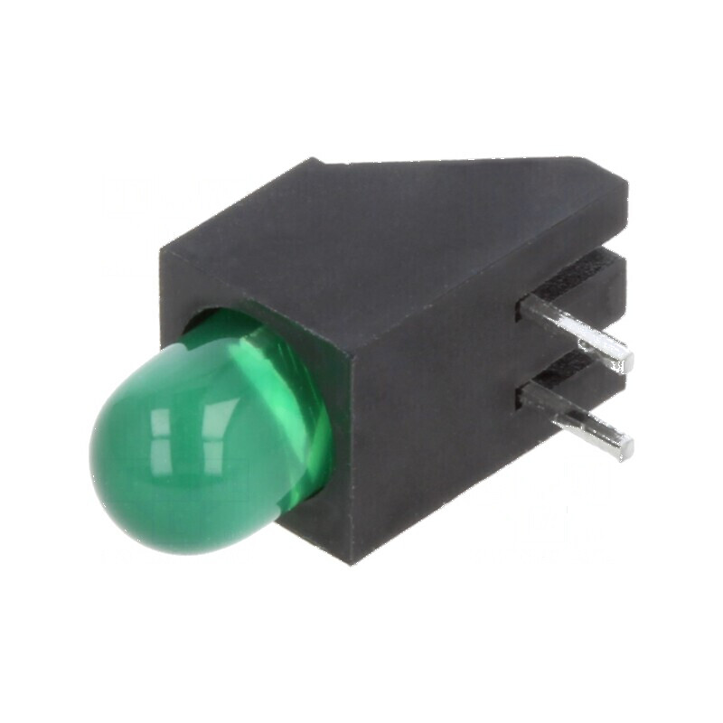 LED verde 4,85mm în carcasă - 1 diode 20mA 60° 2,2÷2,6V | Electronic-mag.ro | Componente Electronice