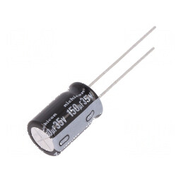 Condensator electrolitic THT 150uF 35VDC Ø10x16mm Raster 5mm pentru circuite electronice | Electronic-mag.ro | Componente Electr