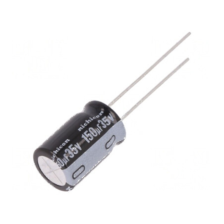 Condensator electrolitic THT 150uF 35VDC Ø10x16mm Raster 5mm pentru circuite electronice | Electronic-mag.ro | Componente Electr
