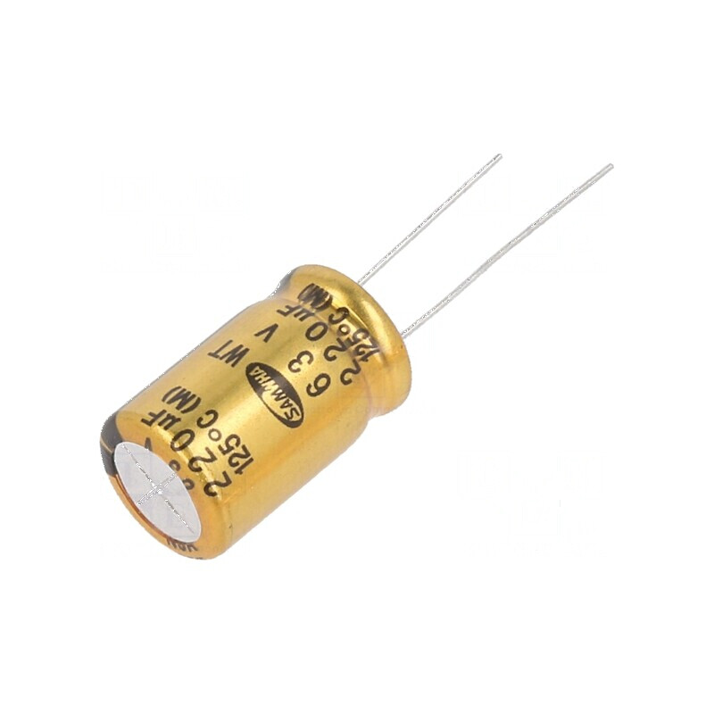 Condensator electrolitic THT 220uF 63VDC Ø12,5x20mm ±20% pentru circuite electronice | Electronic-mag.ro | Componente Electronic