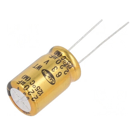 Condensator electrolitic THT 220uF 63VDC Ø12,5x20mm ±20% pentru circuite electronice | Electronic-mag.ro | Componente Electronic