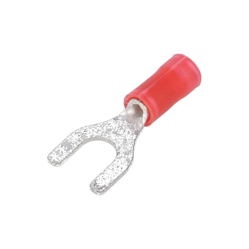 Furcă M4,5 izolat cu vârf de 5mm pentru cablu crimpat 0,26÷1,65mm2 | Electronic-mag.ro | Componente Electronice