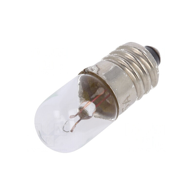 Lampă miniaturală E10 6VDC 150mA cilindric 1W Ø 10mm - Balon | Electronic-mag.ro | Componente Electronice