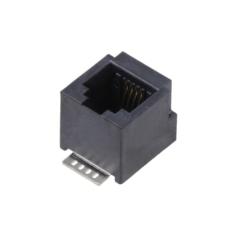 Conector RJ11 soclu 4 pini 6p4c pentru PCB THT | Electronic-mag.ro | Componente Electronice