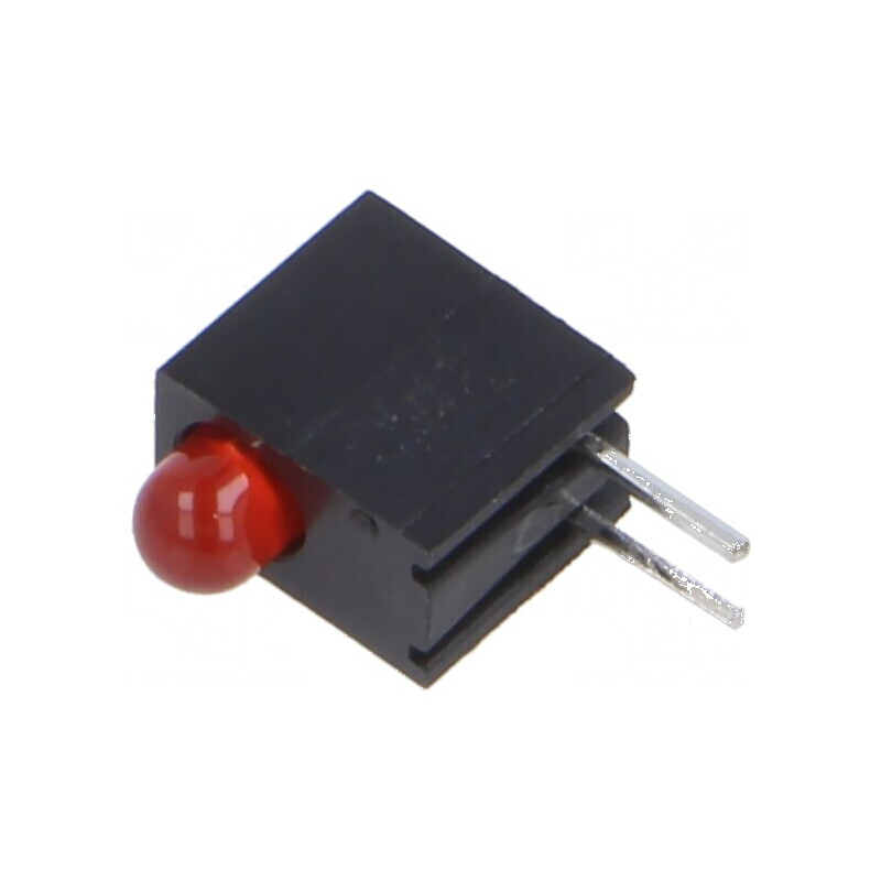 LED 3mm roșu în carcasă, 1 diodă, lentilă difuză 40°, 20mA | Electronic-mag.ro | Componente Electronice