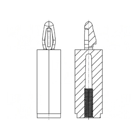 Distanţier PCB poliamidă 66 8mm, diametru orificiu montare 4mm | Electronic-mag.ro | Componente Electronice