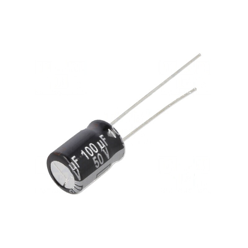 Condensator electrolitic THT 100uF 50VDC Ø8x11,5mm ±20% NHG - Componentă electronică de calitate | Electronic-mag.ro | Component