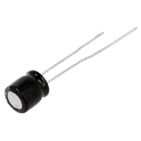 Condensator electrolitic THT 47uF 16VDC Ø6,3x7mm ±20% 1000h pentru aplicații electronice | Electronic-mag.ro | Componente Electr