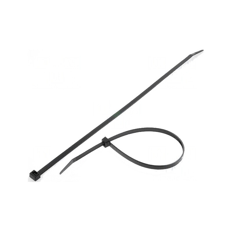 Colier de strângere poliamidă neagră L: 390mm W: 7,6mm 535N | Electronic-mag.ro | Componente Electronice