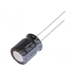 Condensator electrolitic THT 330uF 35VDC Ø10x12,5mm ±20% pentru circuite electronice | Electronic-mag.ro | Componente Electronic