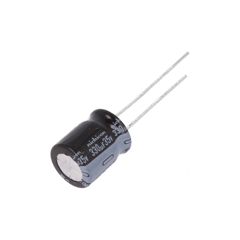 Condensator electrolitic THT 330uF 35VDC Ø10x12,5mm ±20% pentru circuite electronice | Electronic-mag.ro | Componente Electronic