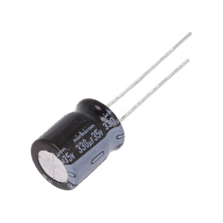 Condensator electrolitic THT 330uF 35VDC Ø10x12,5mm ±20% pentru circuite electronice | Electronic-mag.ro | Componente Electronic