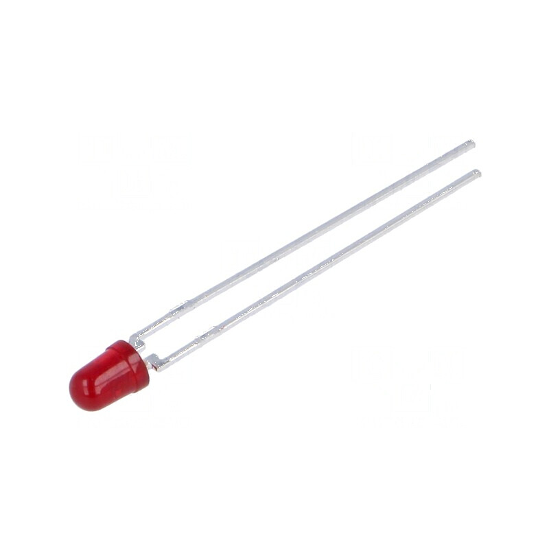 LED 3mm roșie 1,3÷3mcd 65° cu parte frontală convexă Nr. term: 2 | Electronic-mag.ro | Componente Electronice