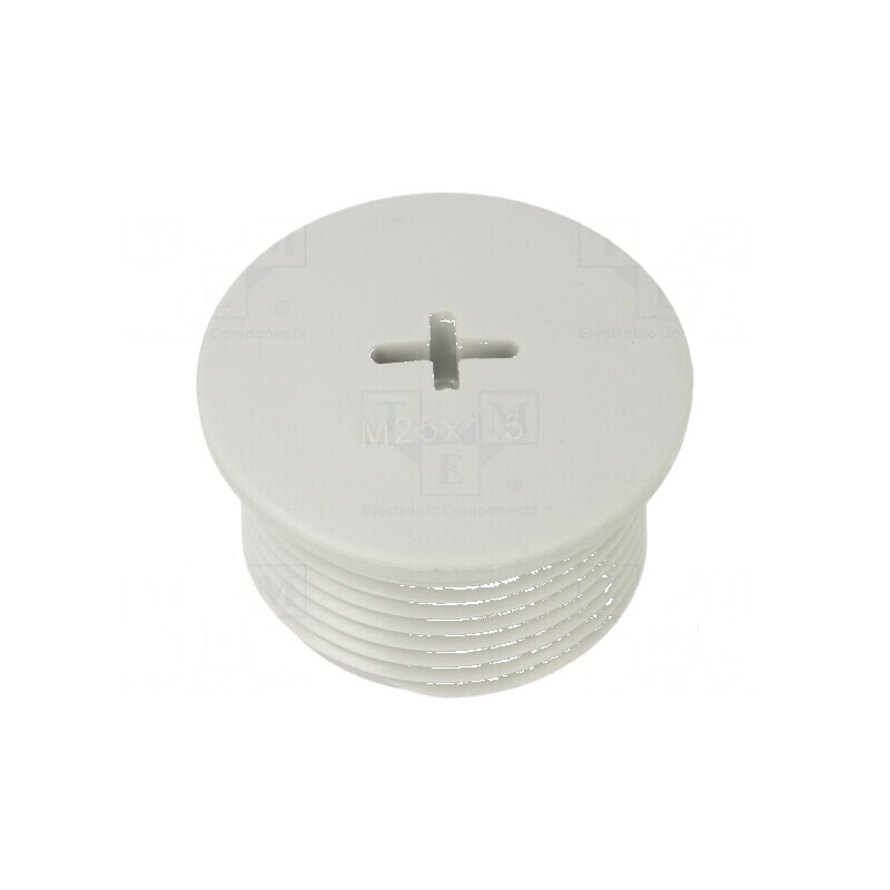 Capac de protecție M25 1,5 IP68 poliamidă gri deschis 15mm pentru cabluri | Electronic-mag.ro | Componente Electronice