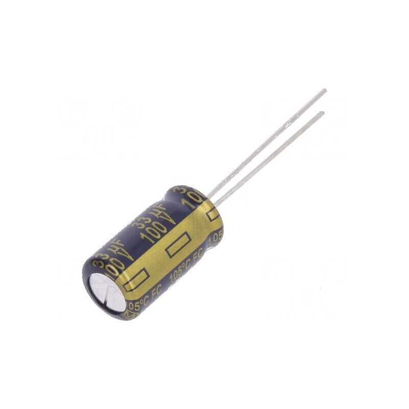 Condensator electrolitic low ESR THT 33uF 100VDC Ø8x15mm - Componentă electronică pentru aplicații de înaltă performanță | Elect
