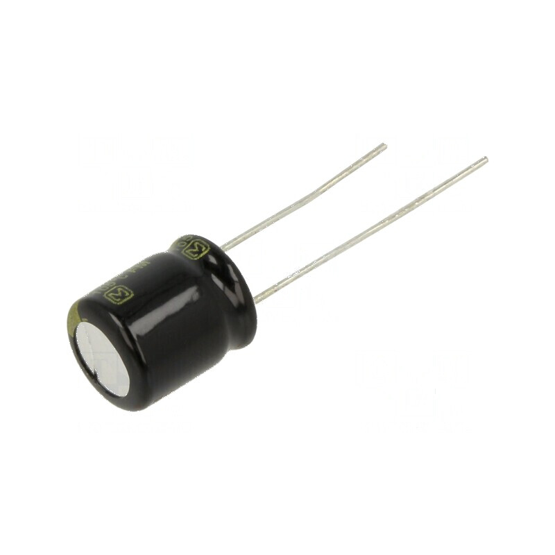Condensator electrolitic low ESR THT 220uF 35VDC Ø10x12,5mm pentru circuite electronice | Electronic-mag.ro | Componente Electro