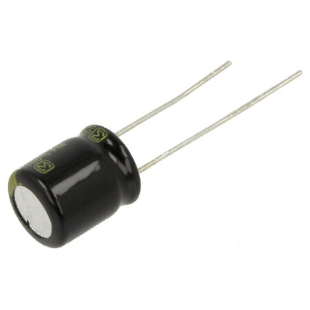 Condensator electrolitic low ESR THT 220uF 35VDC Ø10x12,5mm pentru circuite electronice | Electronic-mag.ro | Componente Electro