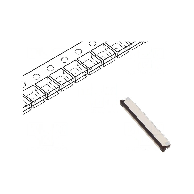 Conector FFC/FPC orizontal 30 PIN ZIF SMT 50V 0,4A -25÷85°C | Electronic-mag.ro | Componente Electronice