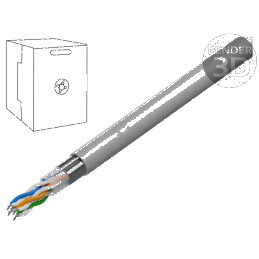 Cablu F/UTP 4x2x24AWG 5e sârmă CCA PVC gri 305m Ø 5,7mm - Cablu de rețea Ethernet 5e pentru conexiuni stabile | Electronic-mag.r