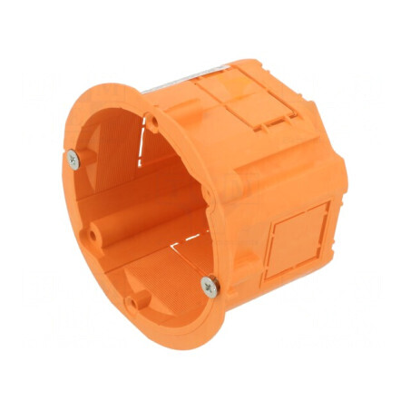 Carcasă doză electrică portocalie Ø 60mm Z 45mm pentru montaj în perete | Electronic-mag.ro | Componente Electronice