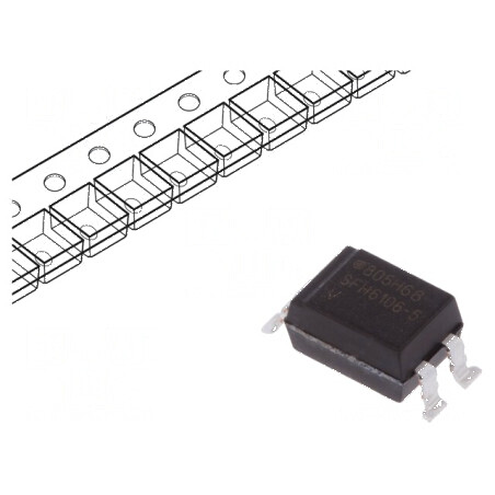 Optocuplor SMD cu 1 Canal, Ieşire Tranzistori, Izolație 5,3kV, Tensiune Colector-Emetător 70V | Electronic-mag.ro | Componente E