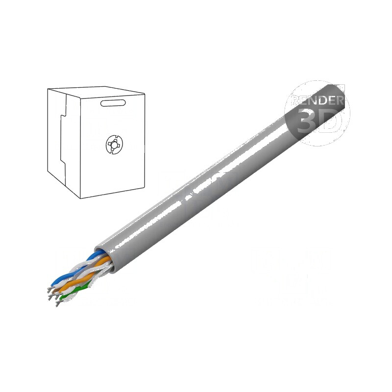 Cablu U/UTP 4x2x24AWG 6 sârmă CCA PVC gri 305m, Øcablu 6mm pentru rețele Ethernet | Electronic-mag.ro | Componente Electronice