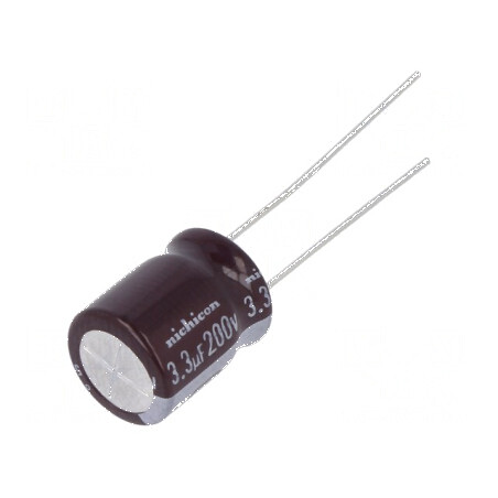 Condensator electrolitic low ESR THT 3,3uF 200VDC Ø10x12,5mm pentru aplicații electronice | Electronic-mag.ro | Componente Elect