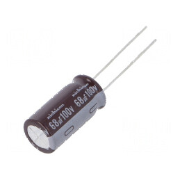 Condensator electrolitic low ESR THT 68uF 100VDC Ø10x20mm - Componentă electronică de calitate | Electronic-mag.ro | Componente 