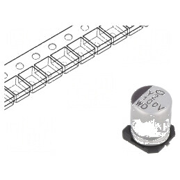 Condensator electrolitic SMD 100uF 35VDC Ø8x10mm ±20% 5000h - Componentă electronică de înaltă calitate | Electronic-mag.ro | Co