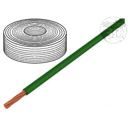 Cablu electric LifY 1x0,1mm2 cu litat de cupru, PVC verde, 300V, -15 la 80°C, Clasa 6 | Electronic-mag.ro | Componente Electroni