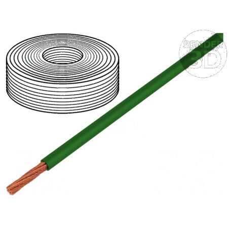 Cablu electric LifY 1x0,1mm2 cu litat de cupru, PVC verde, 300V, -15 la 80°C, Clasa 6 | Electronic-mag.ro | Componente Electroni