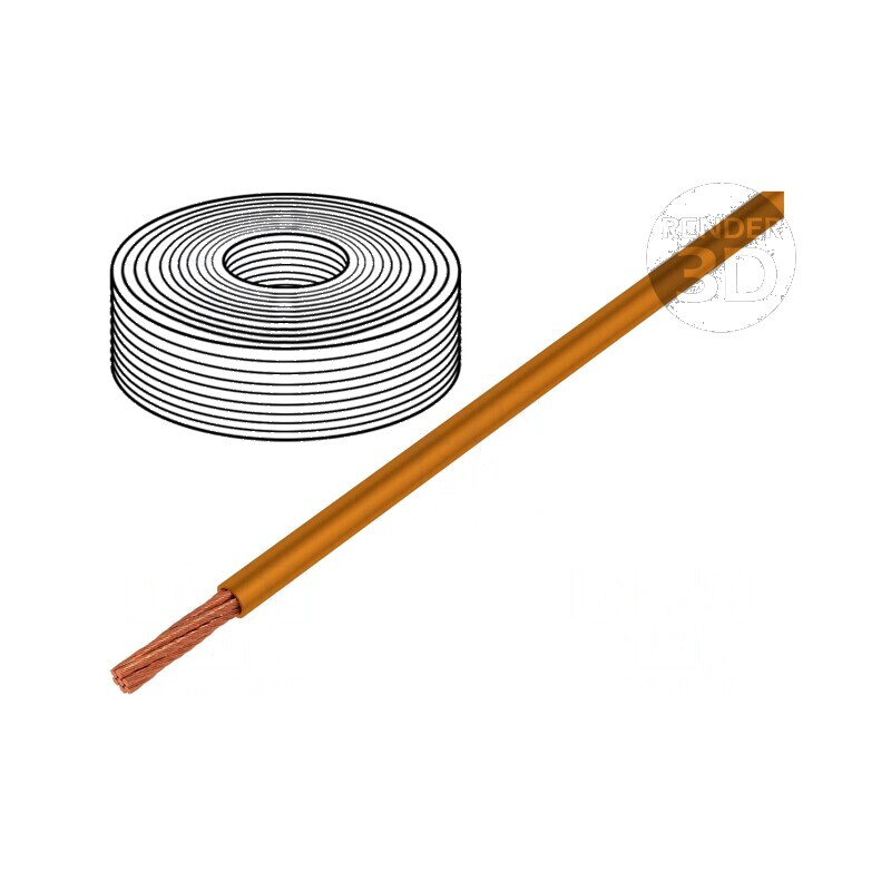 Cablu electric LifY 1x0,1mm² cu izolație PVC portocalie, 300V, rezistent la temperaturi între -15 și 80°C | Electronic-mag.ro | 