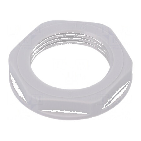 Piuliță PG16 din poliamidă UL94V-2, 30mm, gri deschis, rezistentă la temperaturi -20÷100°C | Electronic-mag.ro | Componente Elec
