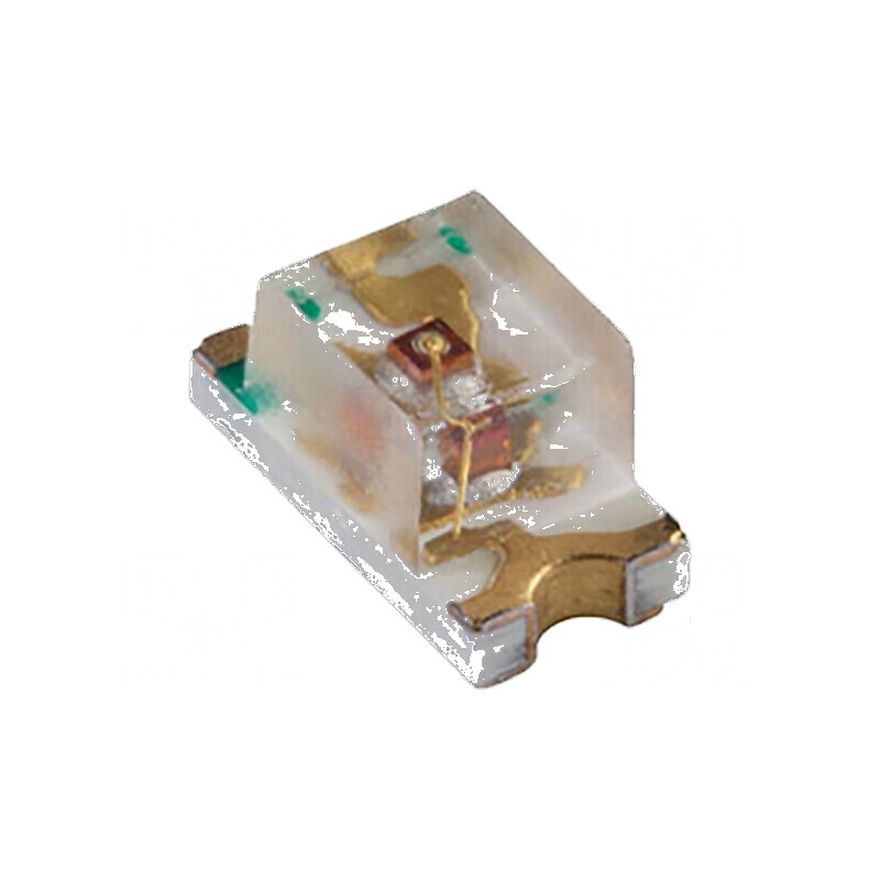 LED SMD 0603 Verde 3,6mcd 1,6x0,8mm 130° 2mA λd: 574nm 78mW - Lampa cu LED-uri SMD pentru proiecte electronice | Electronic-mag.