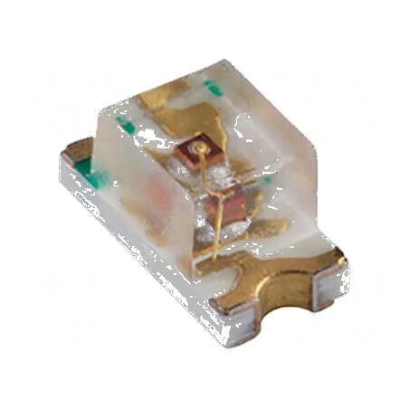 LED SMD 0603 Verde 3,6mcd 1,6x0,8mm 130° 2mA λd: 574nm 78mW - Lampa cu LED-uri SMD pentru proiecte electronice | Electronic-mag.