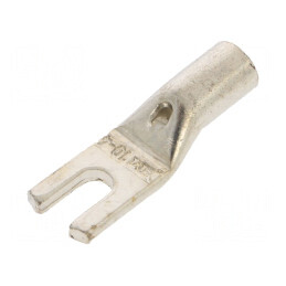 Furcă M4 10mm2 crimpat pe cablu neizolat cositorit 8AWG - Vârf pentru conexiuni electrice | Electronic-mag.ro | Componente Elect