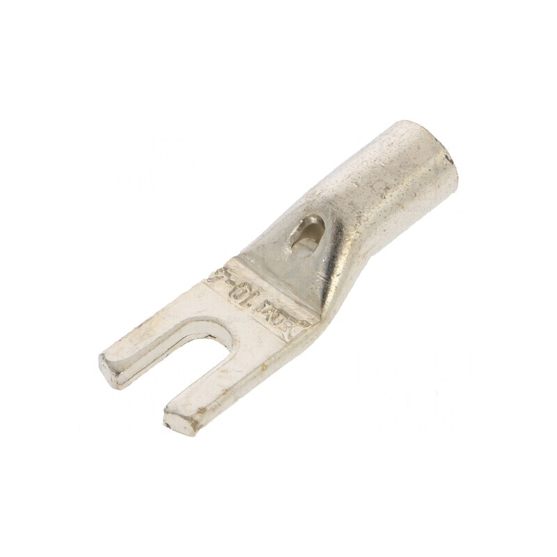 Furcă M4 10mm2 crimpat pe cablu neizolat cositorit 8AWG - Vârf pentru conexiuni electrice | Electronic-mag.ro | Componente Elect