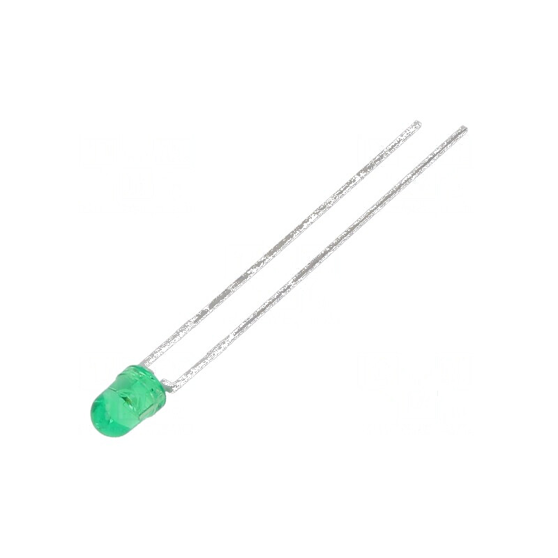 LED 3mm Verde 6,3÷10mcd 22° Convex cu Nr. term: 2 | Electronic-mag.ro | Componente Electronice