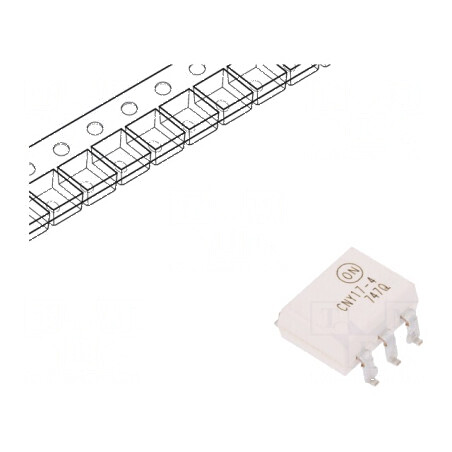 Optocuplor SMD CNY17 cu 6 pini, 1 OUT, tranzistori 4,17kV, tip Gull Wing | Electronic-mag.ro | Componente Electronice