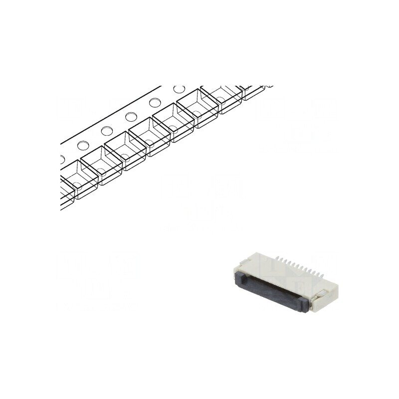Conector FFC/FPC orizontal 12 PIN ZIF SMT 500mA cositorit pentru montaj electronic | Electronic-mag.ro | Componente Electronice