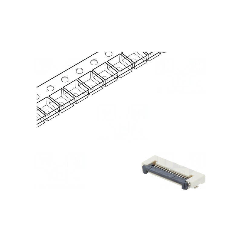 Conector FFC/FPC orizontale 14 PIN ZIF SMT 500mA cositorit - Componentă electronică | Electronic-mag.ro | Componente Electronice